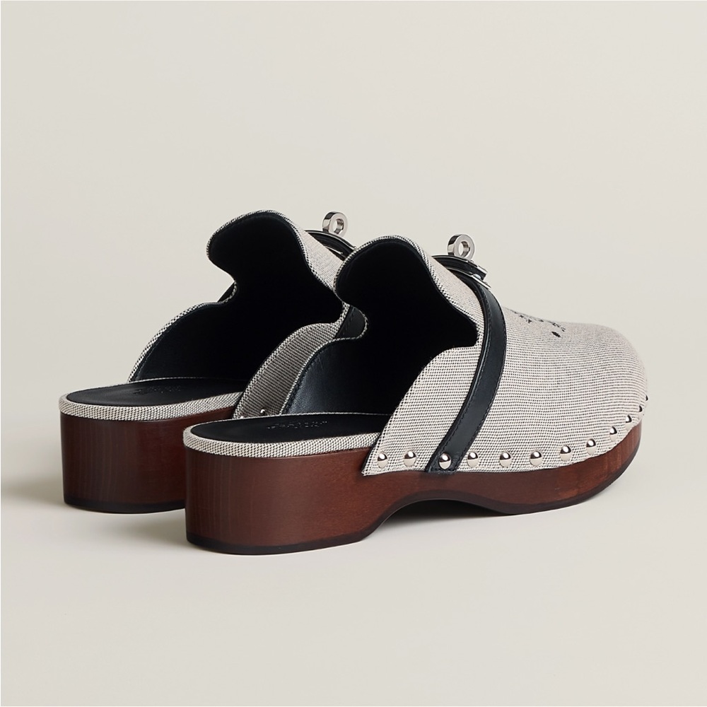 BNIB Hermes Carlotta Mule Slipper Slide Shoe Kelly Buckle Clog - Picture 3 of 4